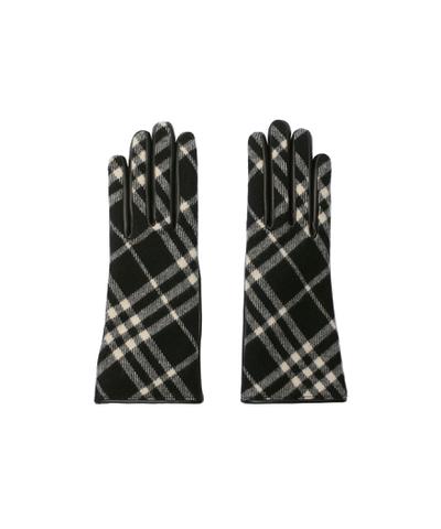 チェック ウールカシミアグローブ