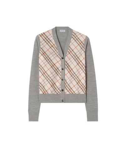 チェックパネル ウールシルクカーディガン