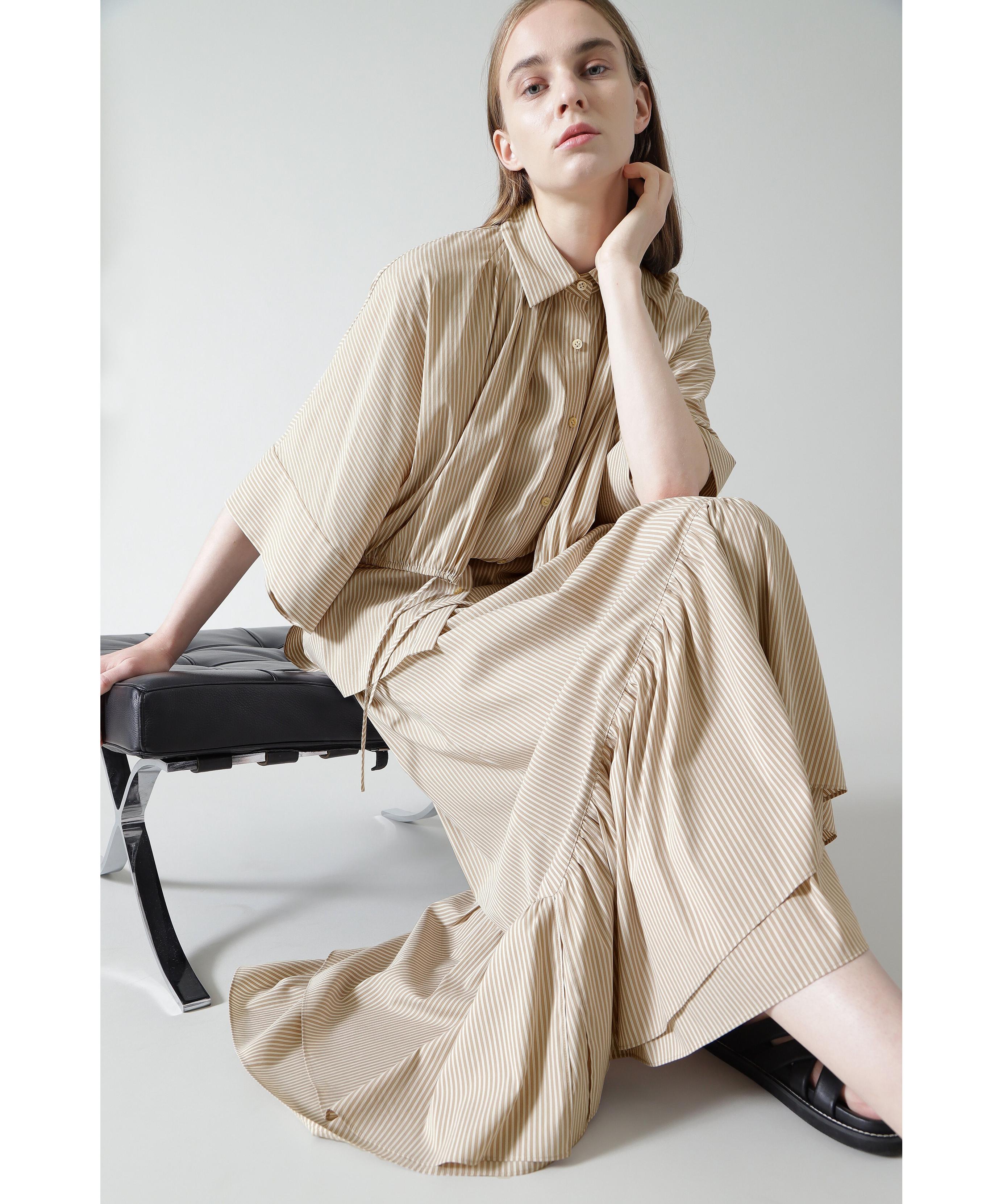 ADORE ソフトストライプブロードスカート ベージュ 36 ADORE ソフトストライプブロードスカート ベージュ 36