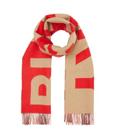 リバーシブル チェック＆ロゴ カシミアスカーフ