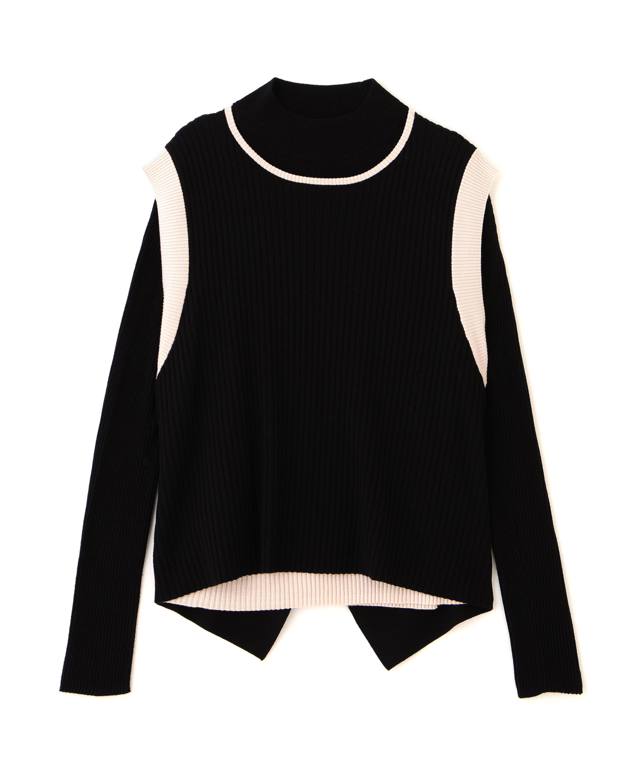 ADORE レイヤードニット ブラック 38 ADORE レイヤードニット ブラック 38