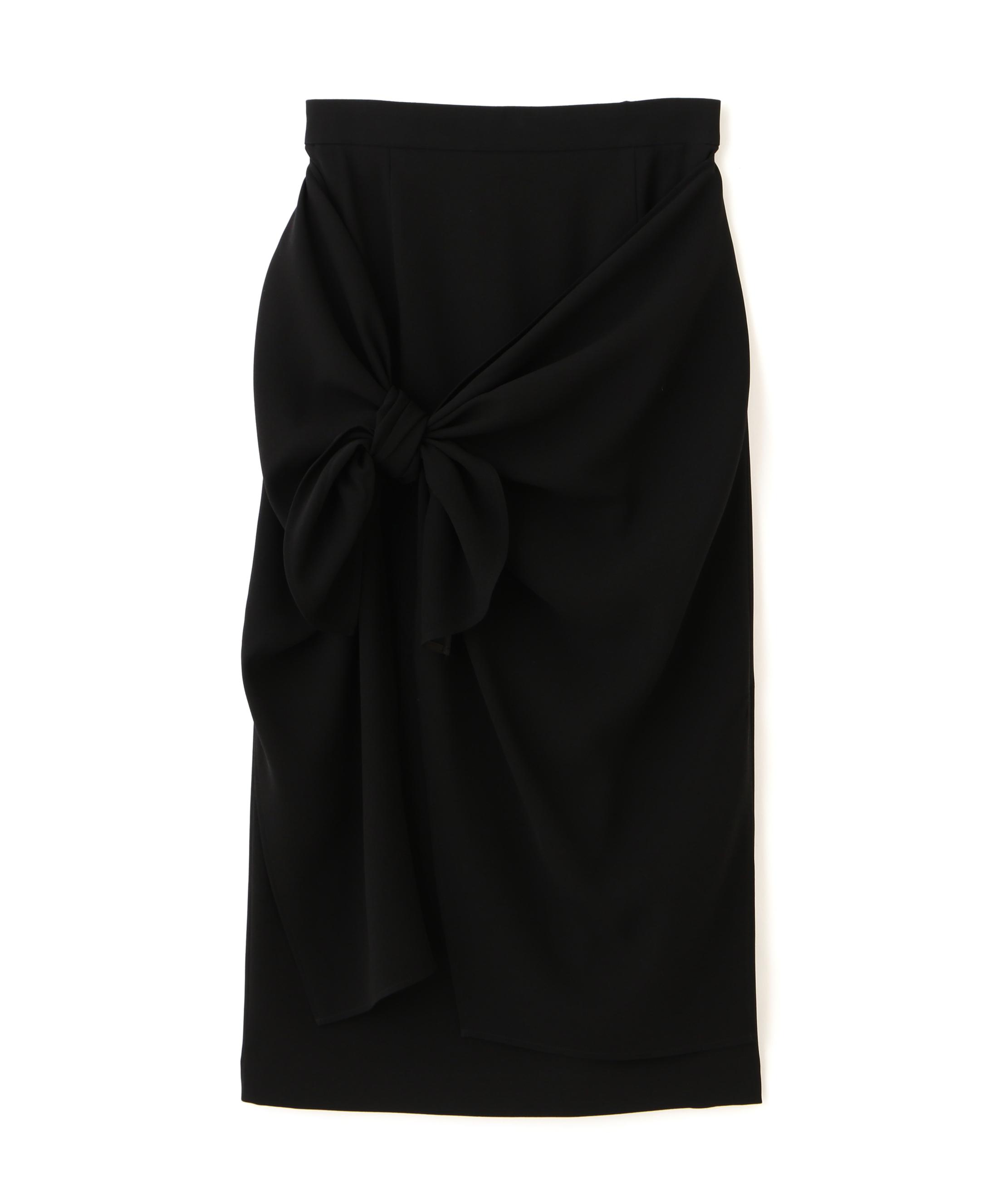 ADORE ◆バックサテンジョーゼットスカート ブラック 38 ADORE ◆バックサテンジョーゼットスカート ブラック 38