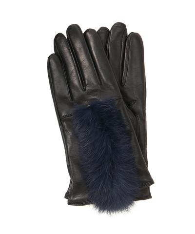 ファー×レザーグローブ