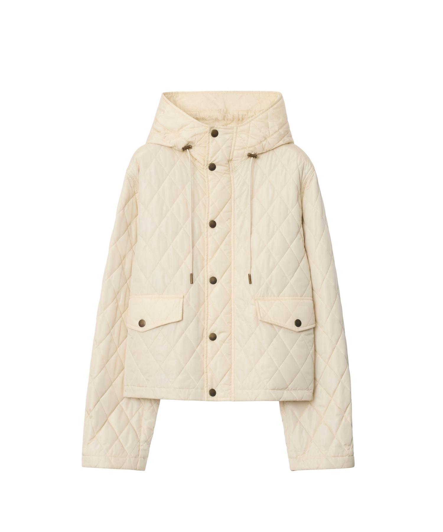 【BURBERRY】クロップド キルティング ナイロンジャケット（M） クロップド キルティング ナイロンジャケット (シェール／ブラッシュ