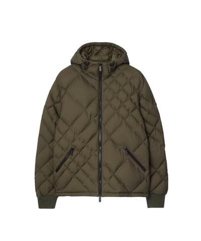 チェックステッチ ナイロン ドーバーズグリーン ダウンジャケット