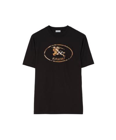 Check Knight Stamp Cotton T-shirt