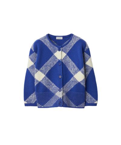 チェック ウールブレンド カーディガン