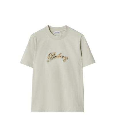 チェック カーシヴロゴ コットンTシャツ