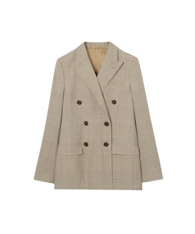 チェック ウール テーラードジャケット