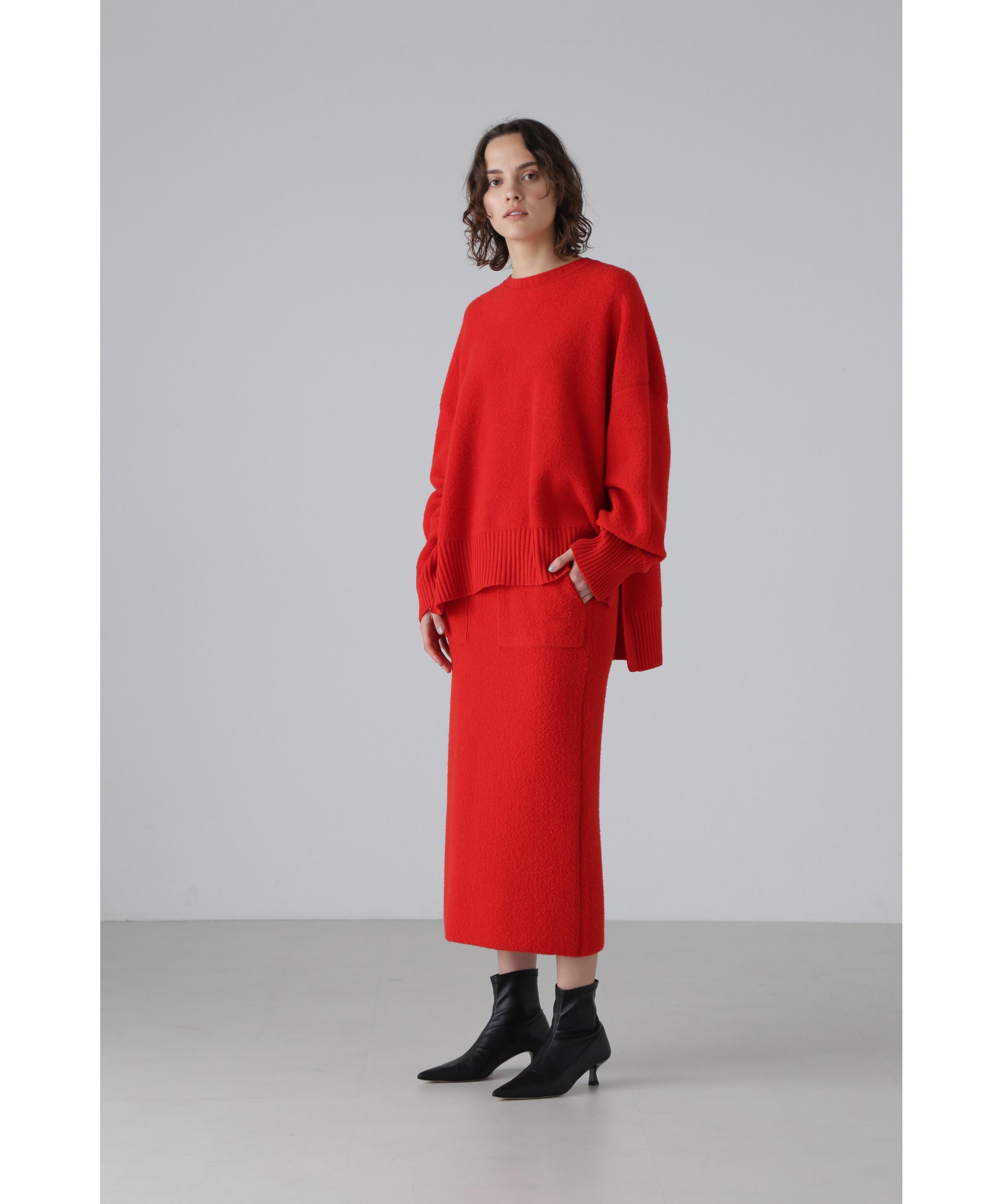 ADORE ◆パイルニットスカート レッド 38 ADORE ◆パイルニットスカート レッド 38