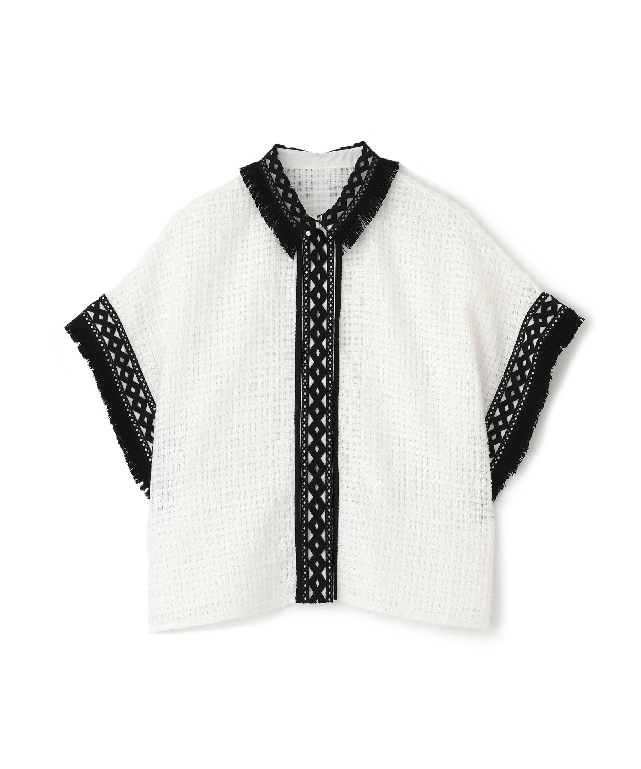 ADORE ◆レーシーメッシュブラウス ホワイト ３８