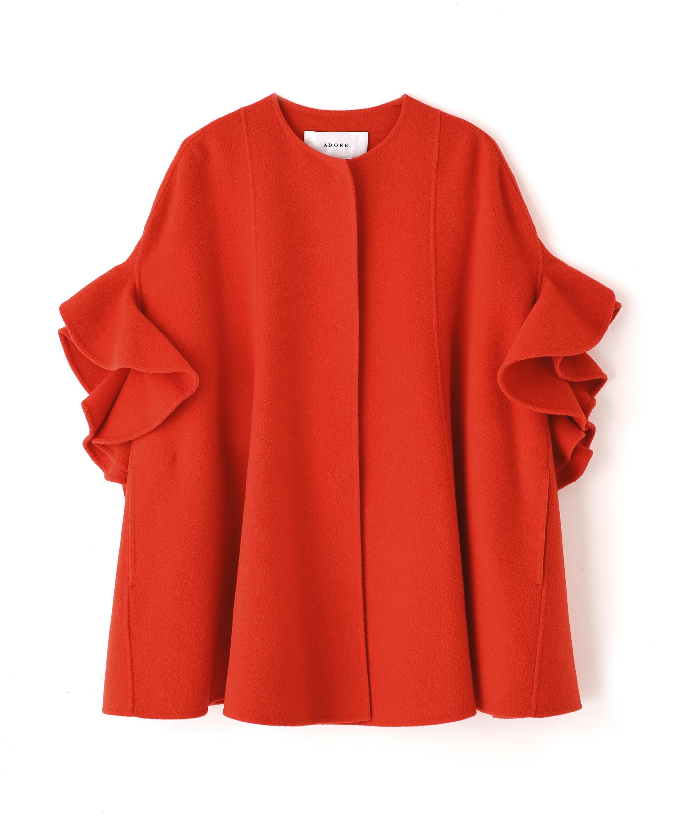 ADORE ◆ピュアカシミヤコート レッド 38 ADORE ◆ピュアカシミヤコート レッド 38