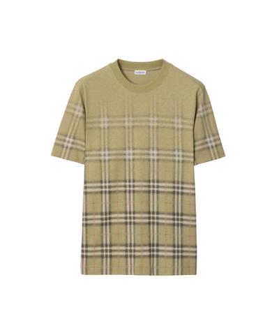 グラデーションチェック コットンTシャツ