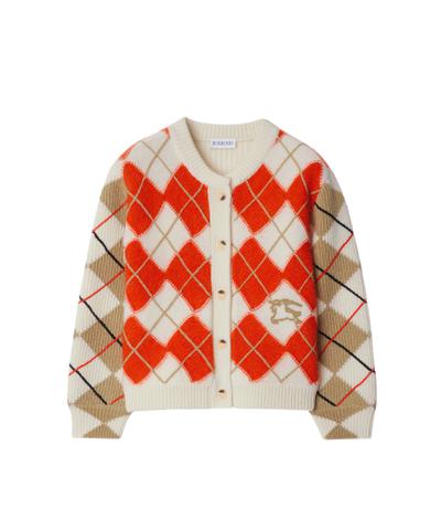 アーガイル ウールカーディガン