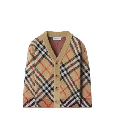 チェック ウールカーディガン