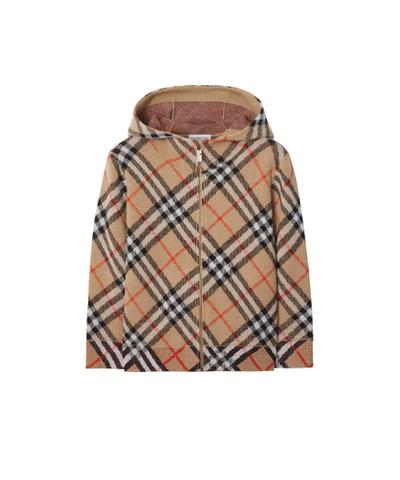 チェック ウール ジップフーディー