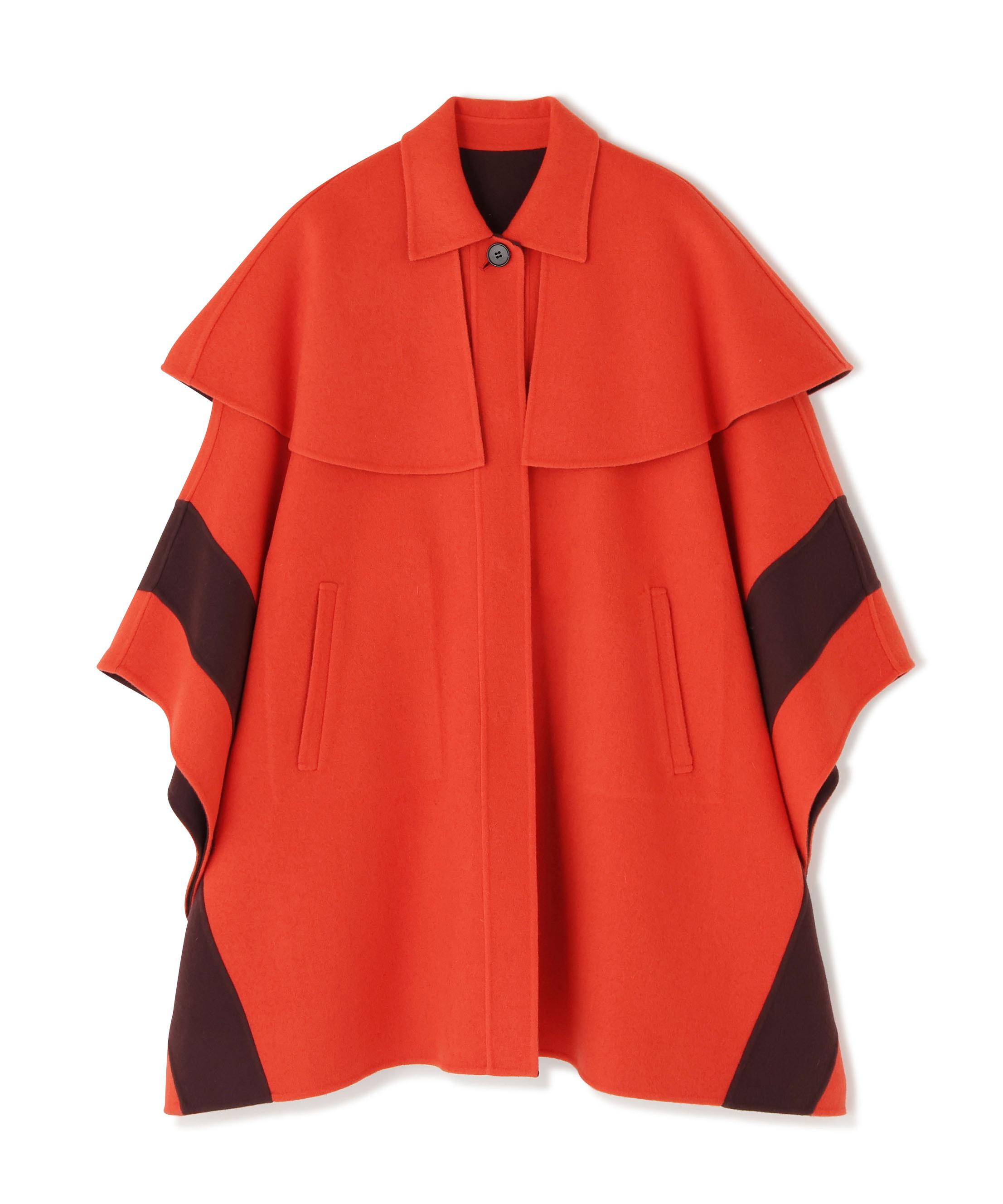 ADORE ◆Ca混2TONEリバーケープコート オレンジ 38 ADORE ◆Ca混2TONEリバーケープコート オレンジ 38