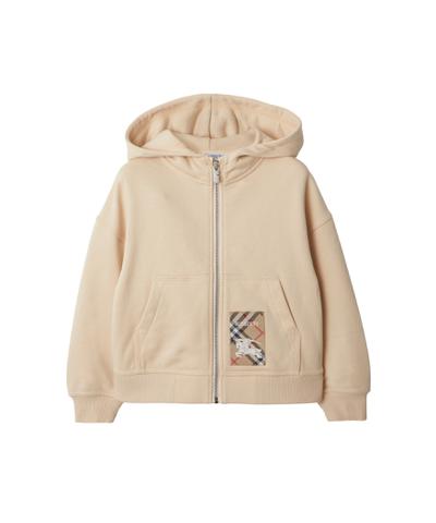 チェックラベル コットン ジップフーディー