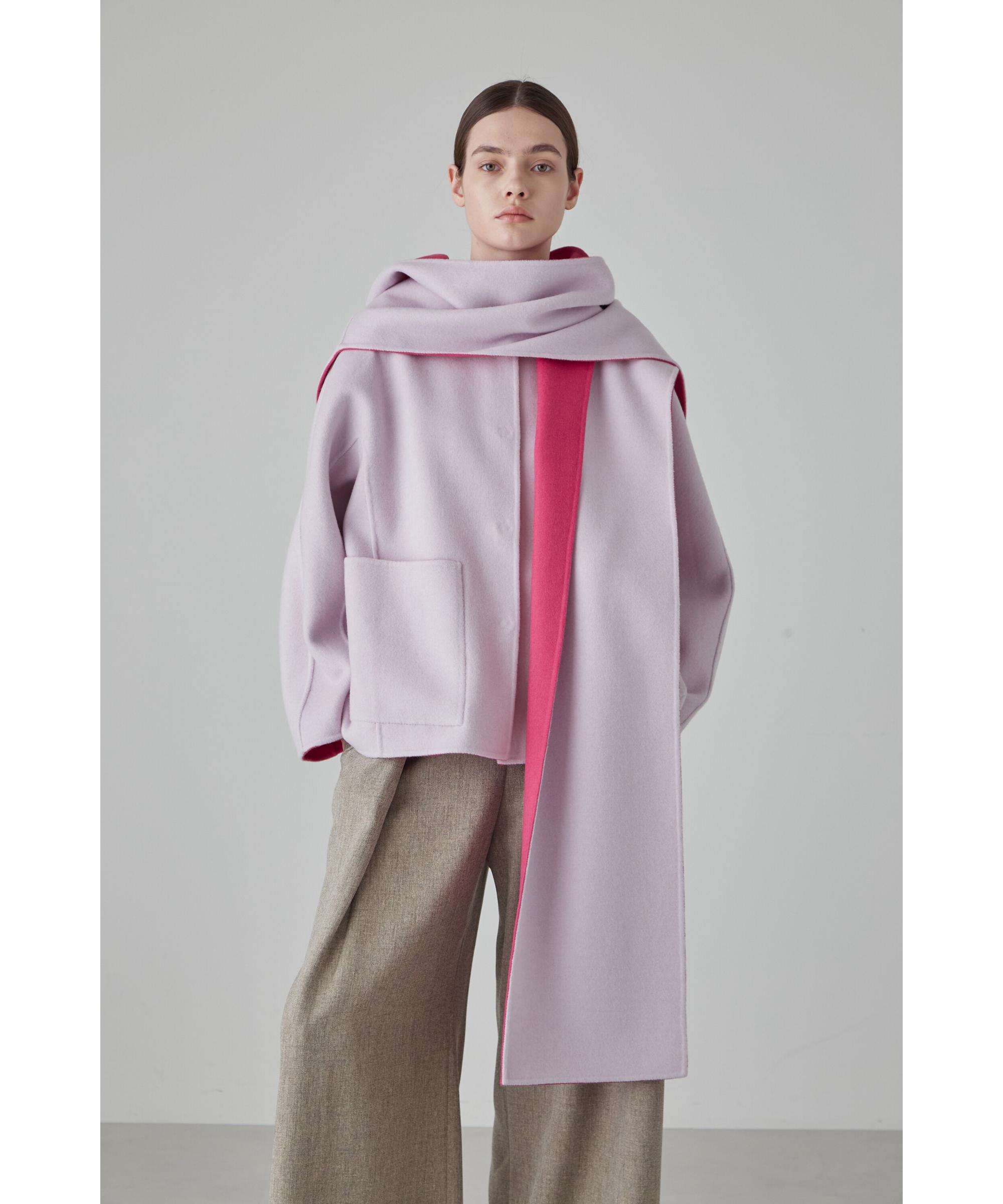 カシミヤ混 2TONE リバーフードストール(O10567044)｜阪急百貨店公式