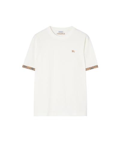 チェックトリム コットンTシャツ