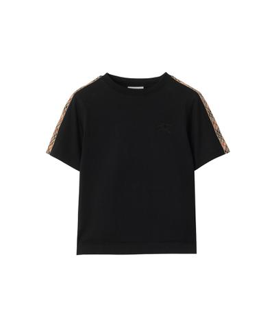 チェックトリム コットンTシャツ
