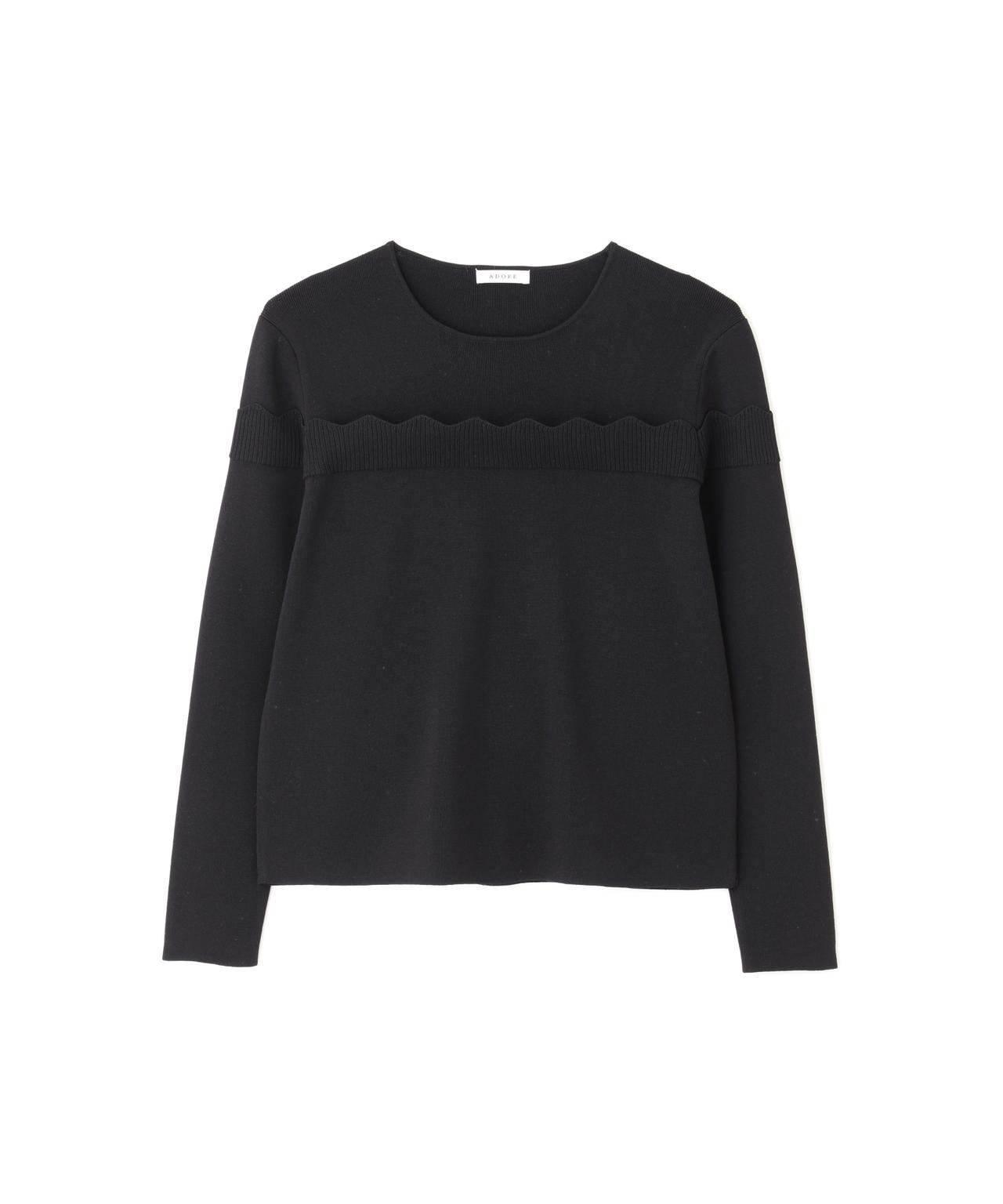 美品 ADORE 2021AW ラッフルアームニット セーター ブラック 38 美品 ADORE 2021AW ラッフルアームニット セーター ブラック 38