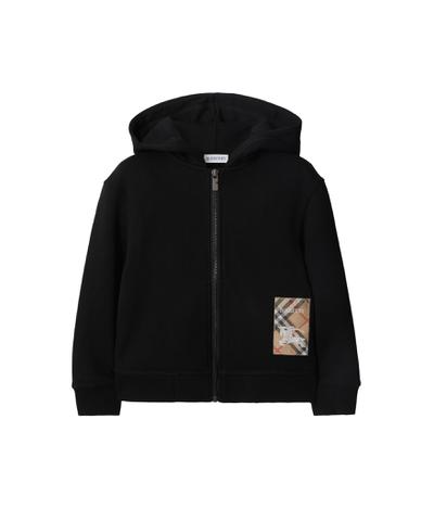 チェックラベル コットン ジップフーディー