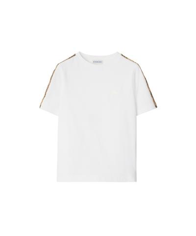 チェックトリム コットンTシャツ