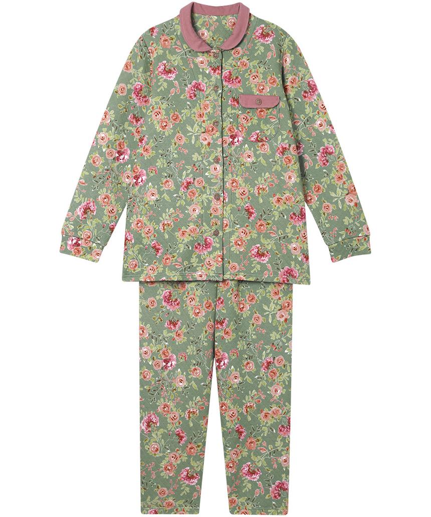 ワコールパジャマ&ルームウェア パジャマ(KDW405) グリーン L ワコールパジャマ&ルームウェア パジャマ(KDW405) グリーン L