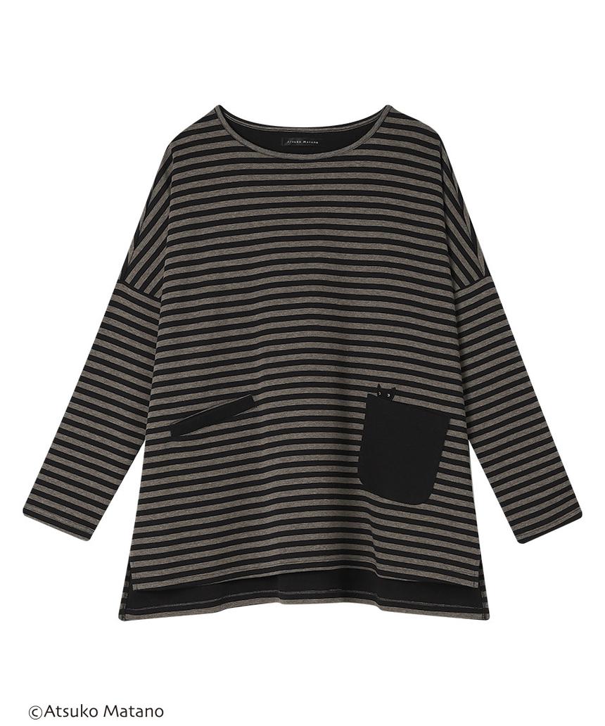 ATSUKOMATANO トップス（ＨＴＸ５２８） ブラウン LL(L34)