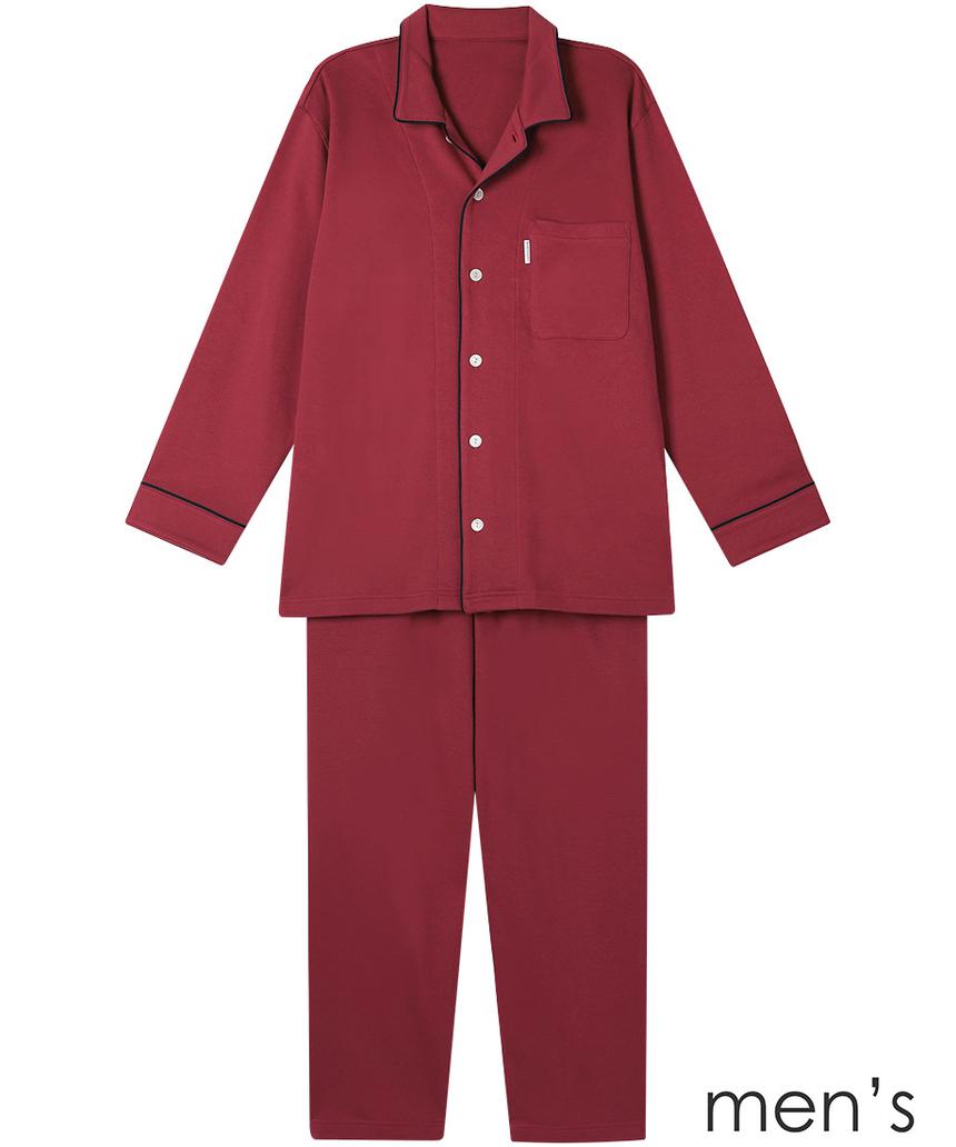 WACOAL睡眠科学 メンズパジャマ(YGW451) レッド L(MKN) WACOAL睡眠科学 メンズパジャマ(YGW451) レッド L(MKN)