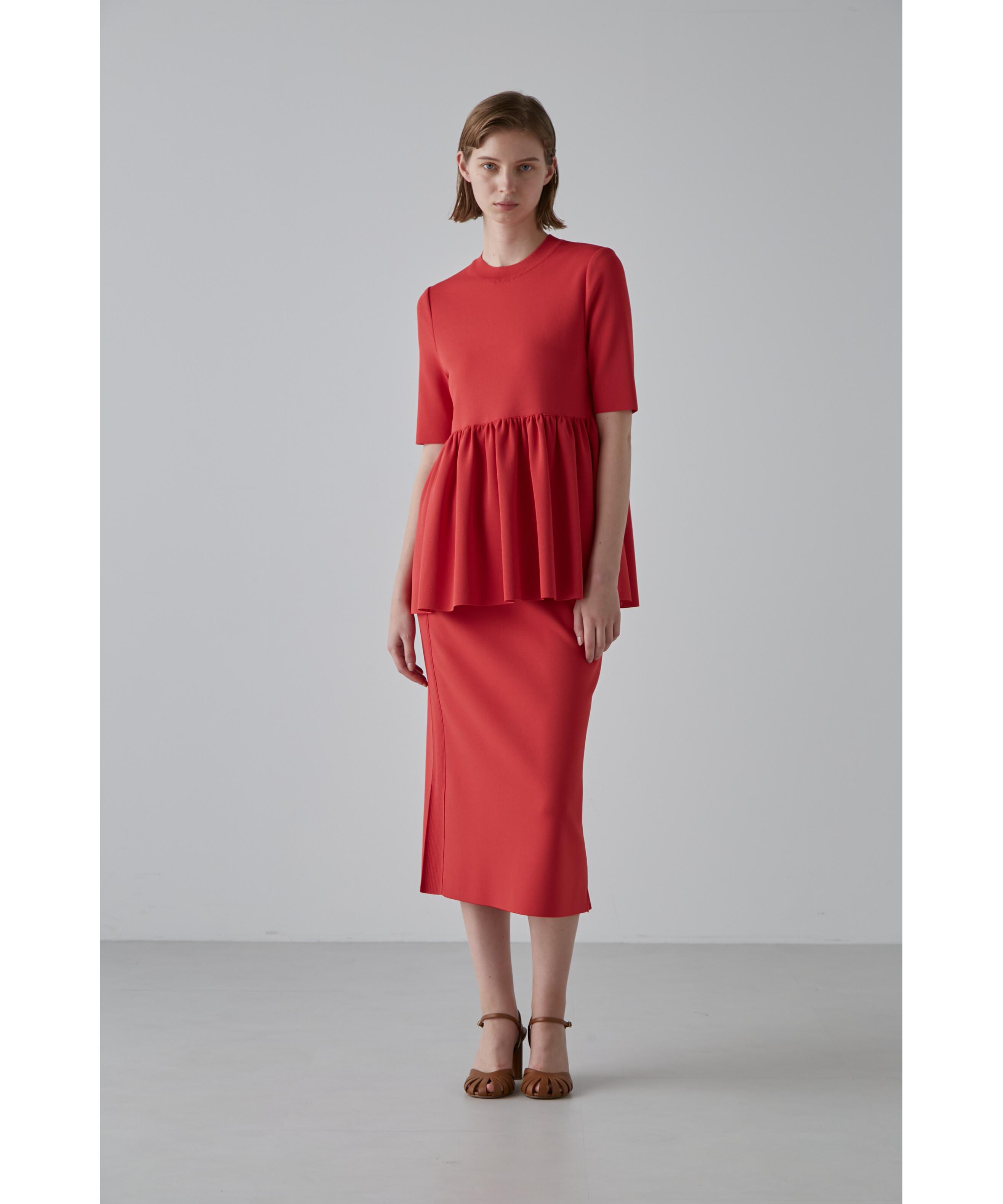 ADORE ドライストレッチニットスカート レッド ３８