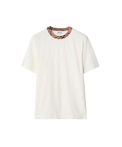 チェックトリム コットンTシャツ