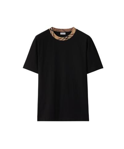 チェックトリム コットンTシャツ