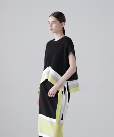 メッシュラインニット