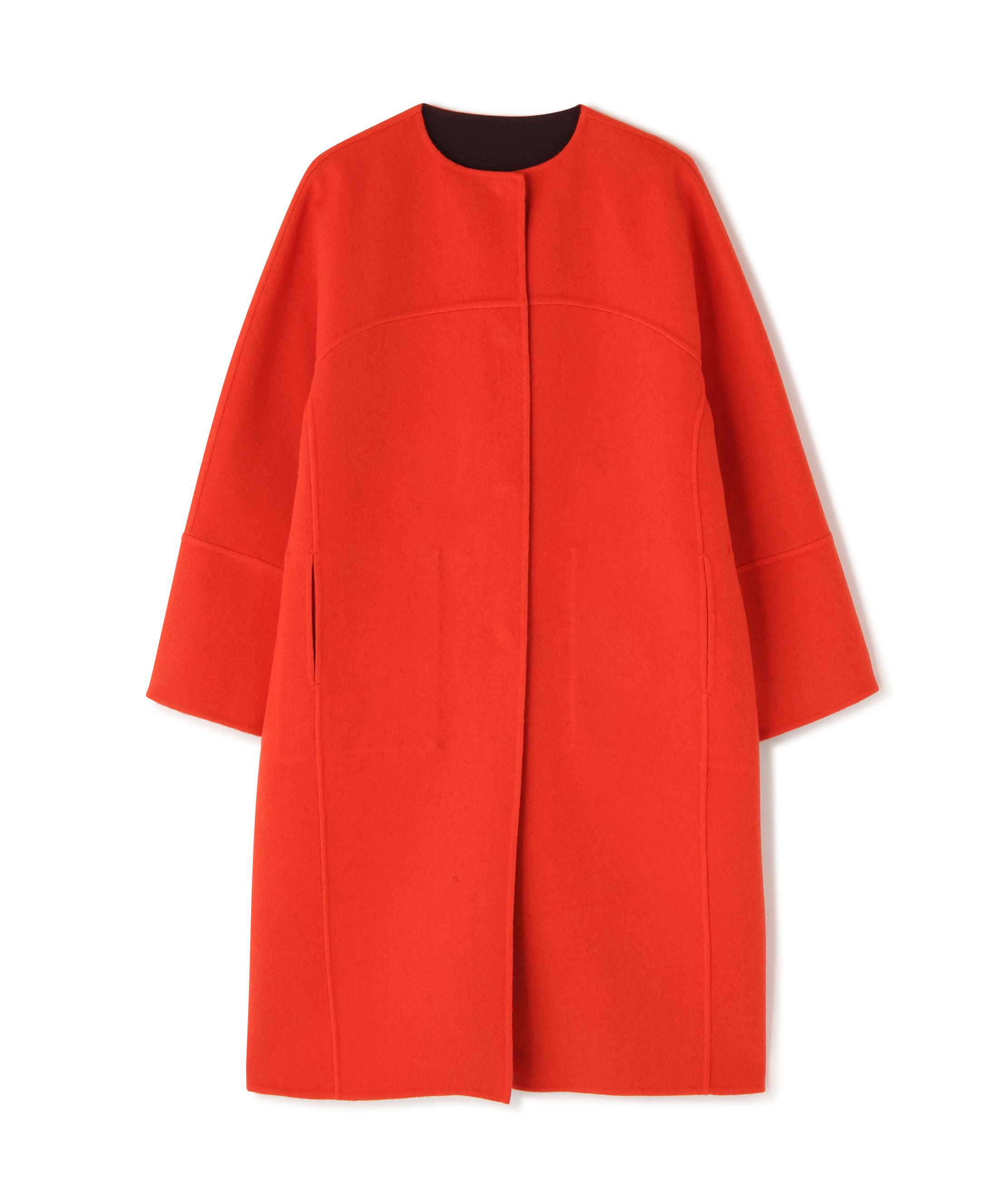 ADORE ◆Ｃａ混２ＴＯＮＥリバーコクーンコート オレンジ ３８