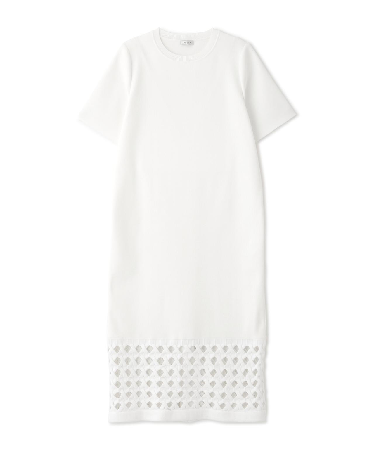 ADORE ケーブルメッシュニットワンピース ホワイト 38 ADORE ケーブルメッシュニットワンピース ホワイト 38