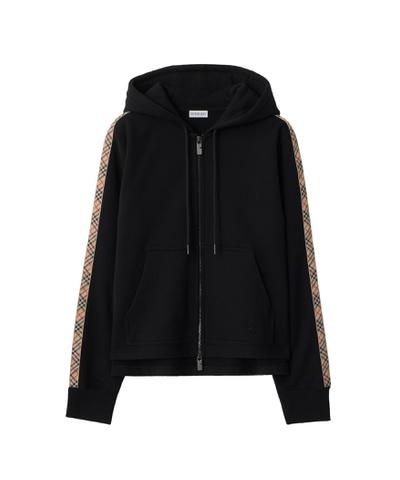 チェックトリム コットン ジップフーディー