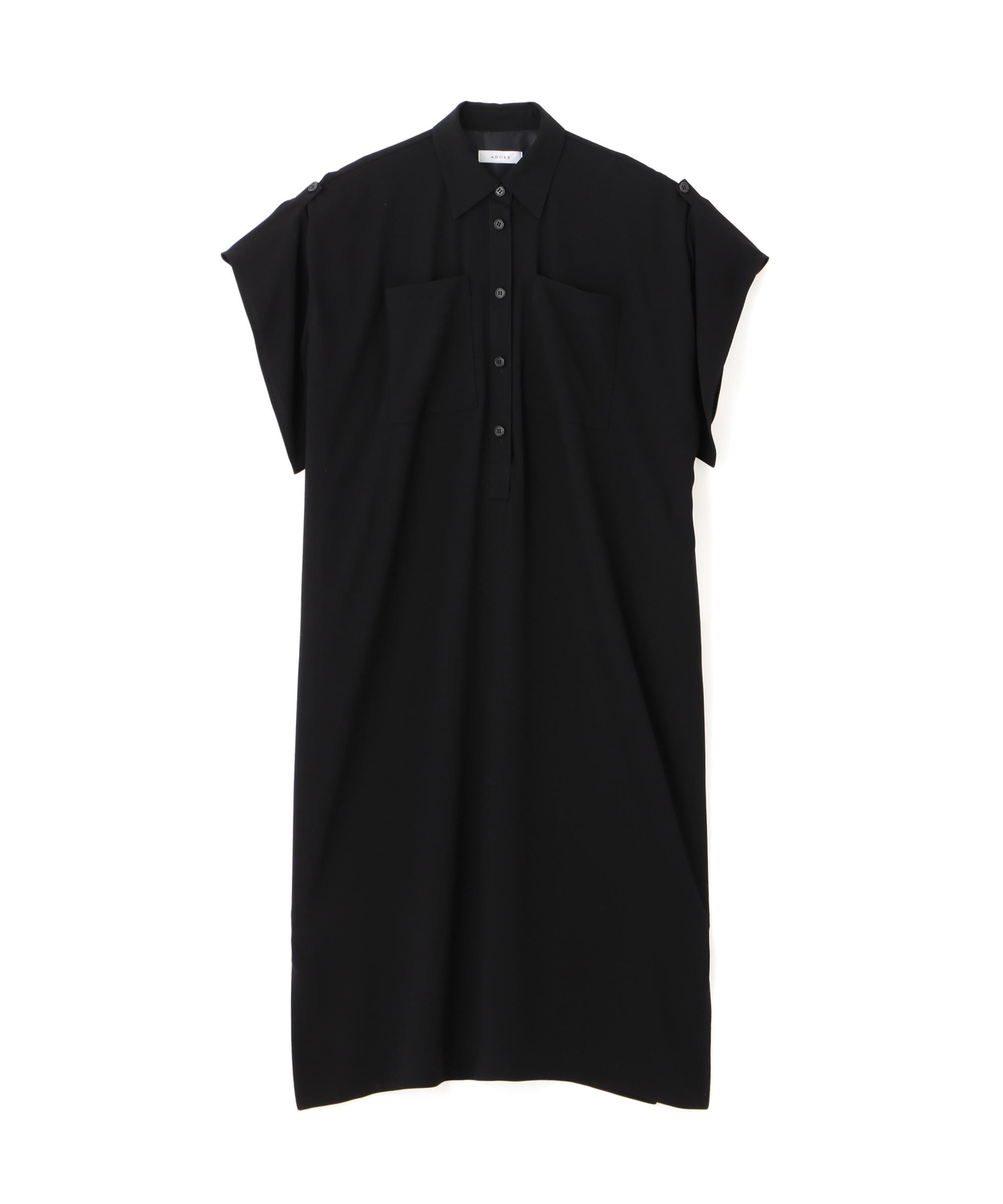 ADORE ◆KIMONOTバックサテンワンピース ブラック 38 ADORE ◆KIMONOTバックサテンワンピース ブラック 38