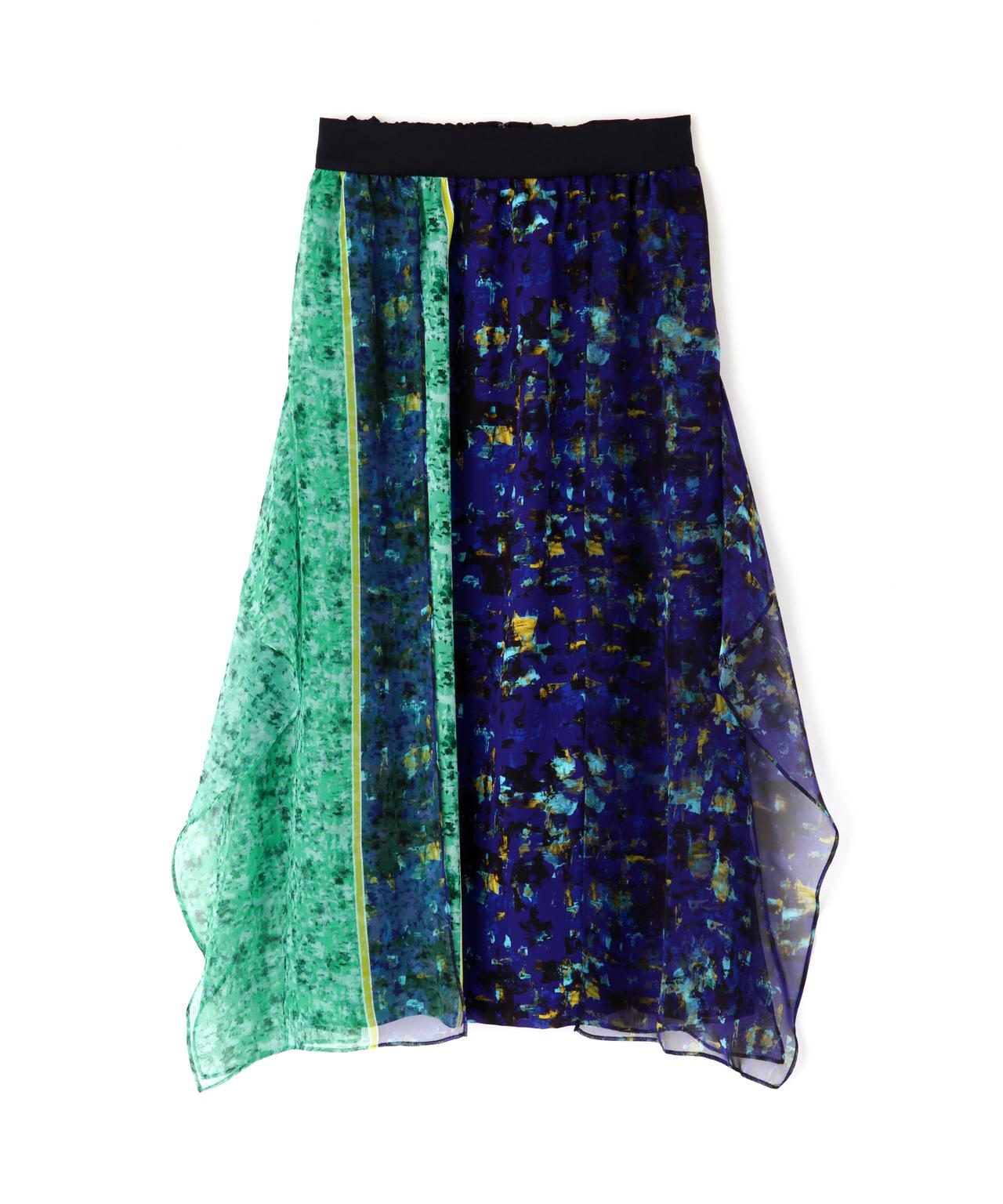 ADORE ◆スキージーアートプリントスカート ブルー 38 ADORE ◆スキージーアートプリントスカート ブルー 38