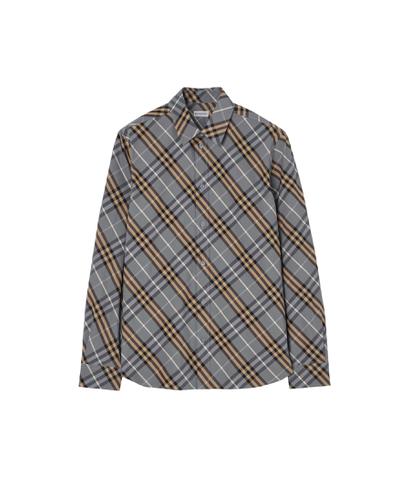 レギュラーフィット チェック コットンシャツ