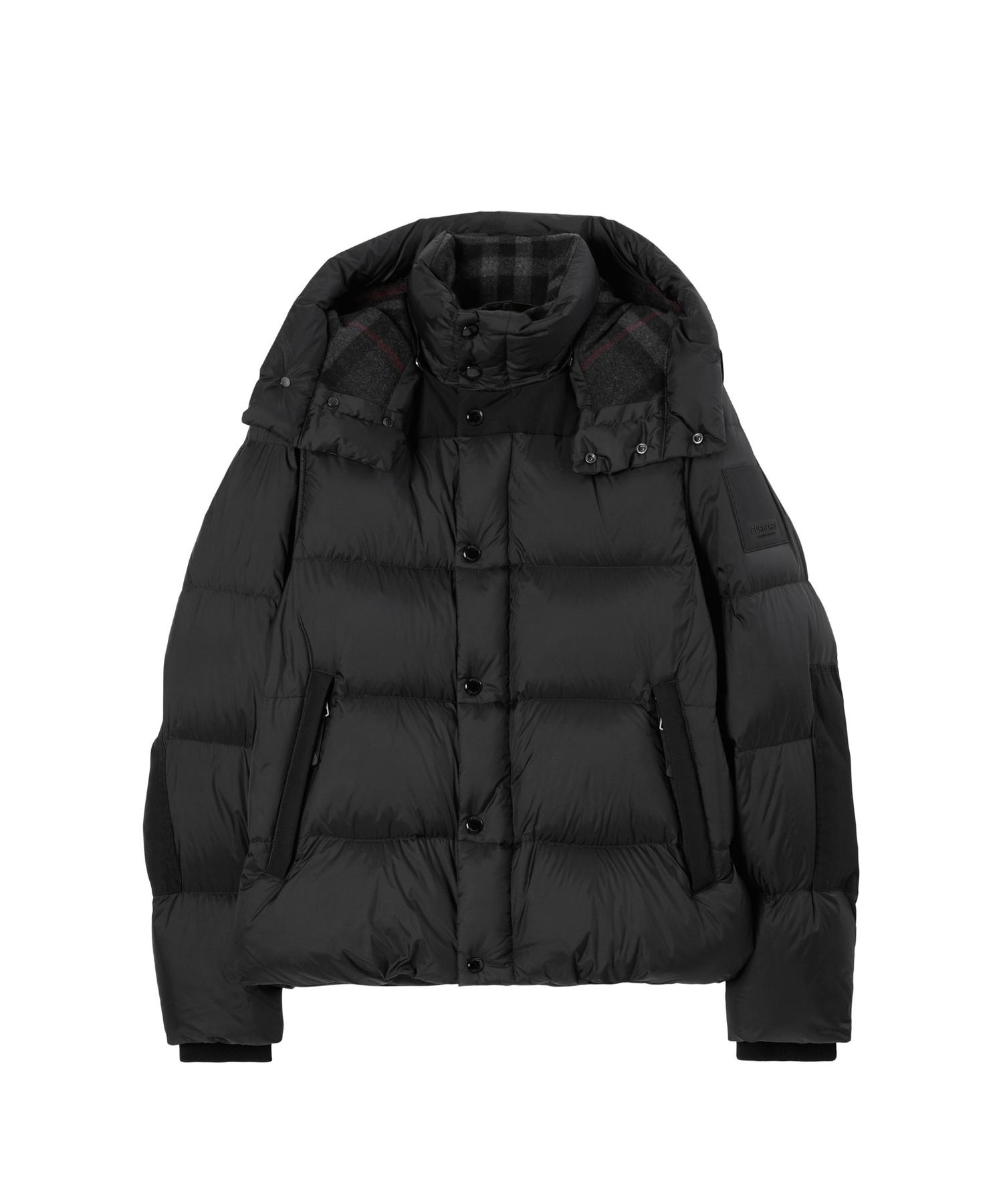 ブラックナイロンジャケット セール】【nmtc+】shirring nylon zip up hoodie（ナイロン