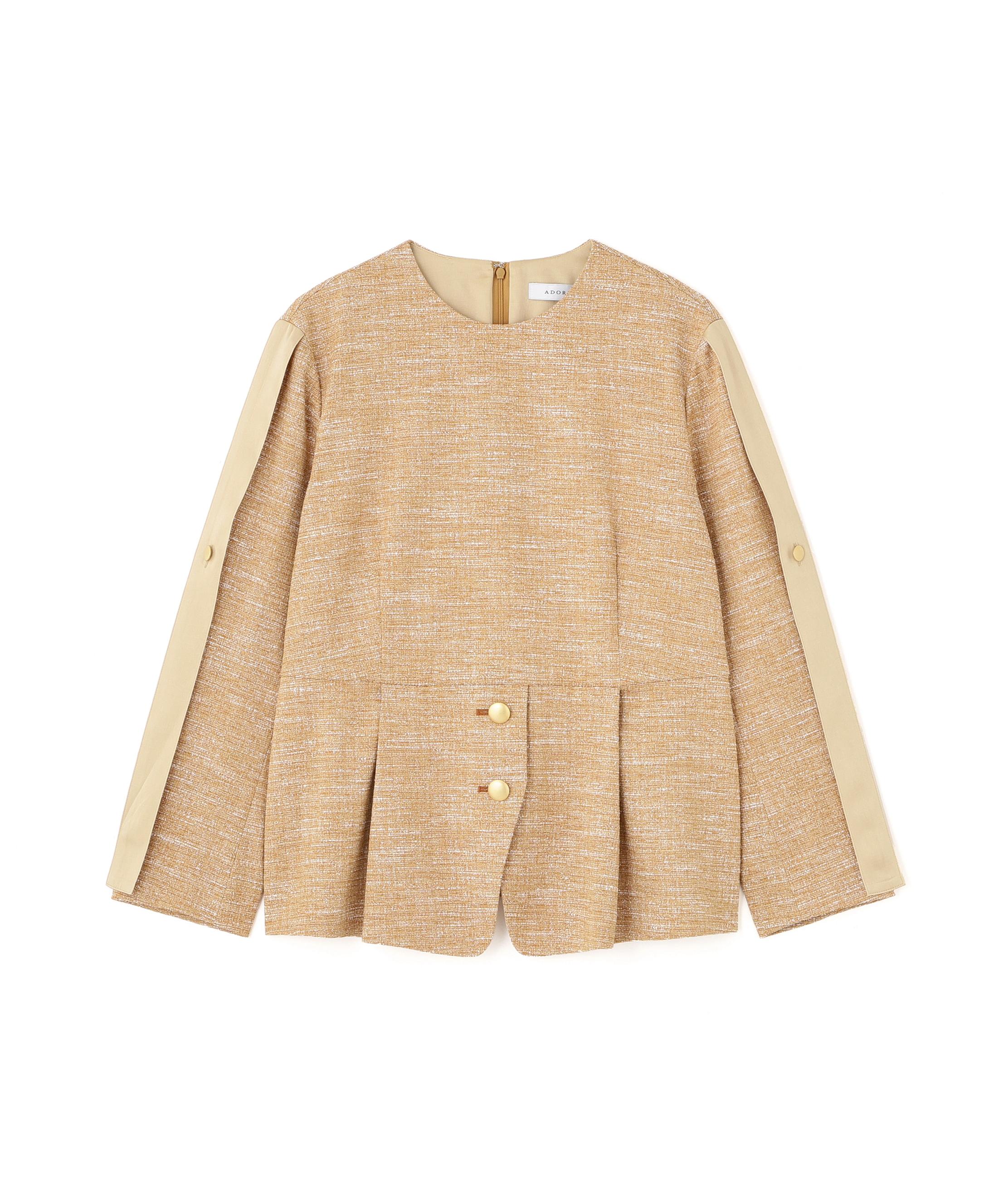 ADORE スラブツイードブラウス ベージュ ３８