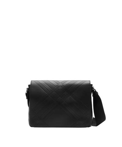 エンボスチェック メッセンジャーバッグ□