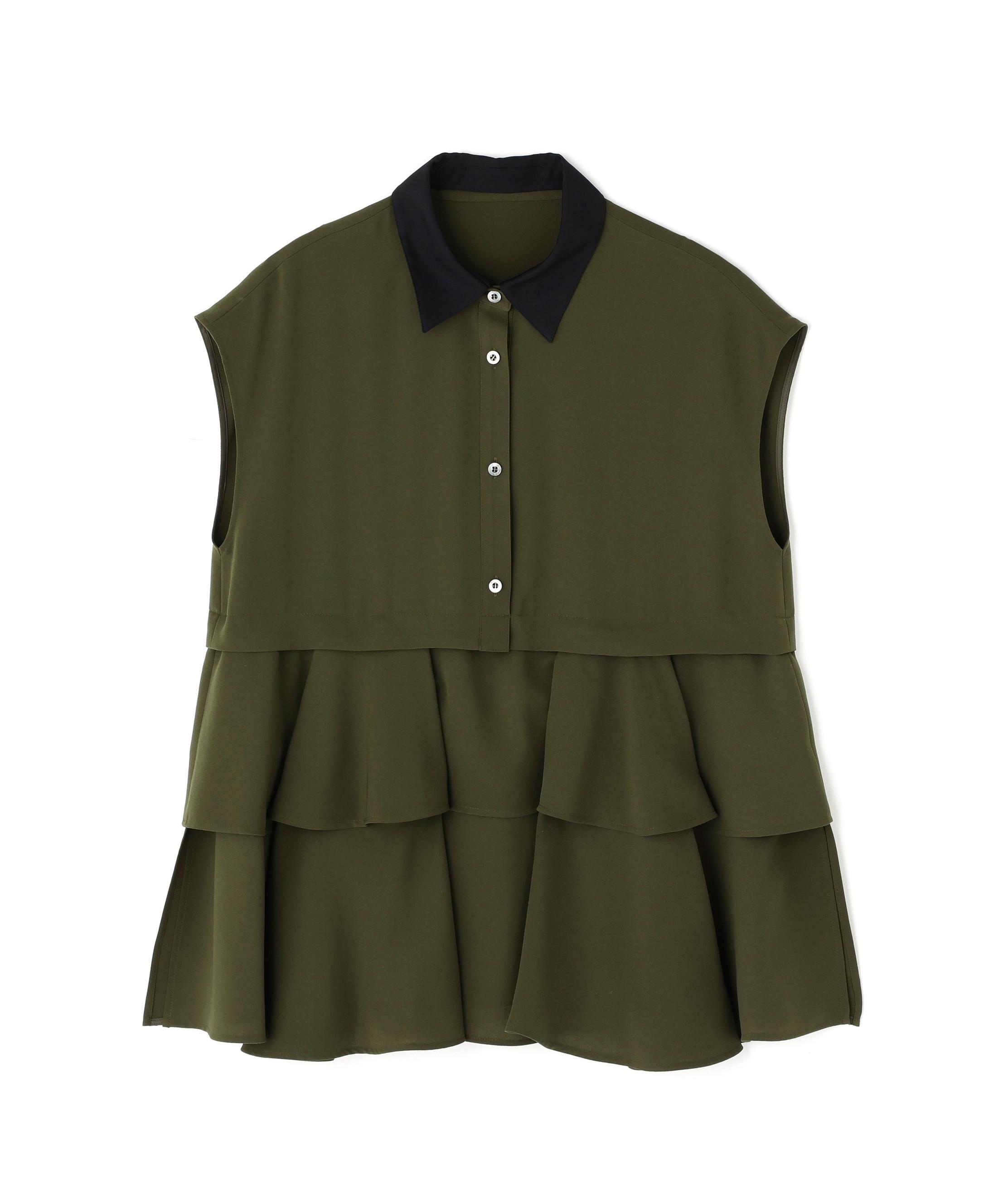 ADORE ドライタッチジョーゼットブラウス カーキ 38 ADORE ドライタッチジョーゼットブラウス カーキ 38
