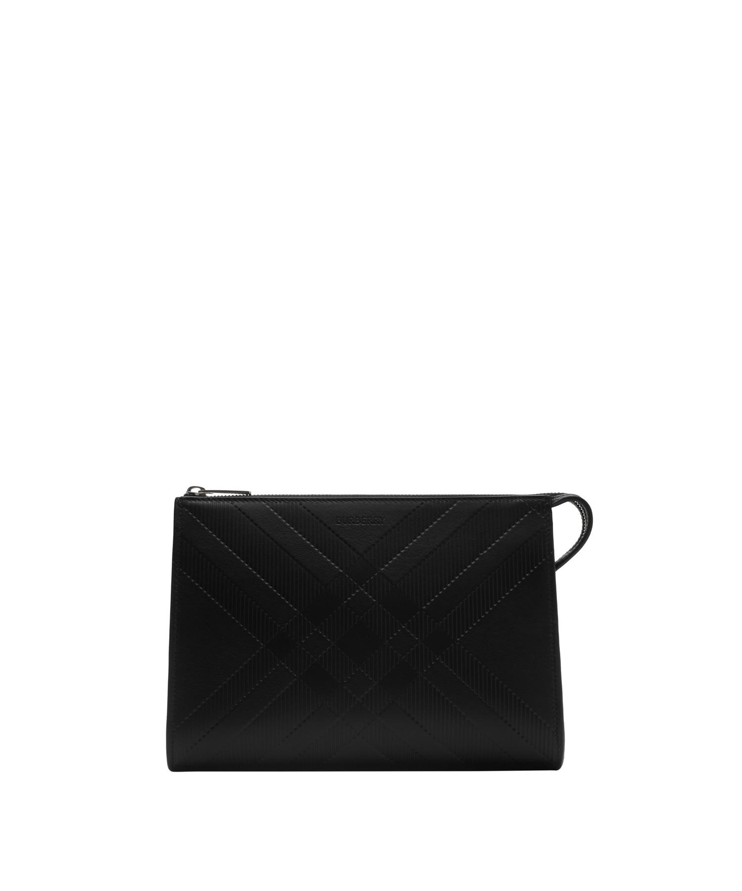VIPSALE【BURBERRY】エンボスチェック メッセンジャーバッグ Embossed Check Messenger Bag​ in Black - Men | Burberry
