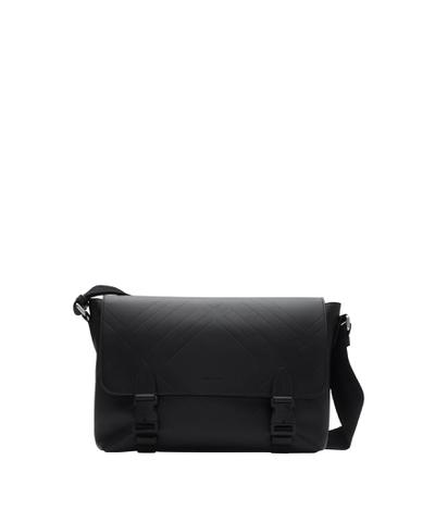 エンボスチェック バックル メッセンジャーバッグ□