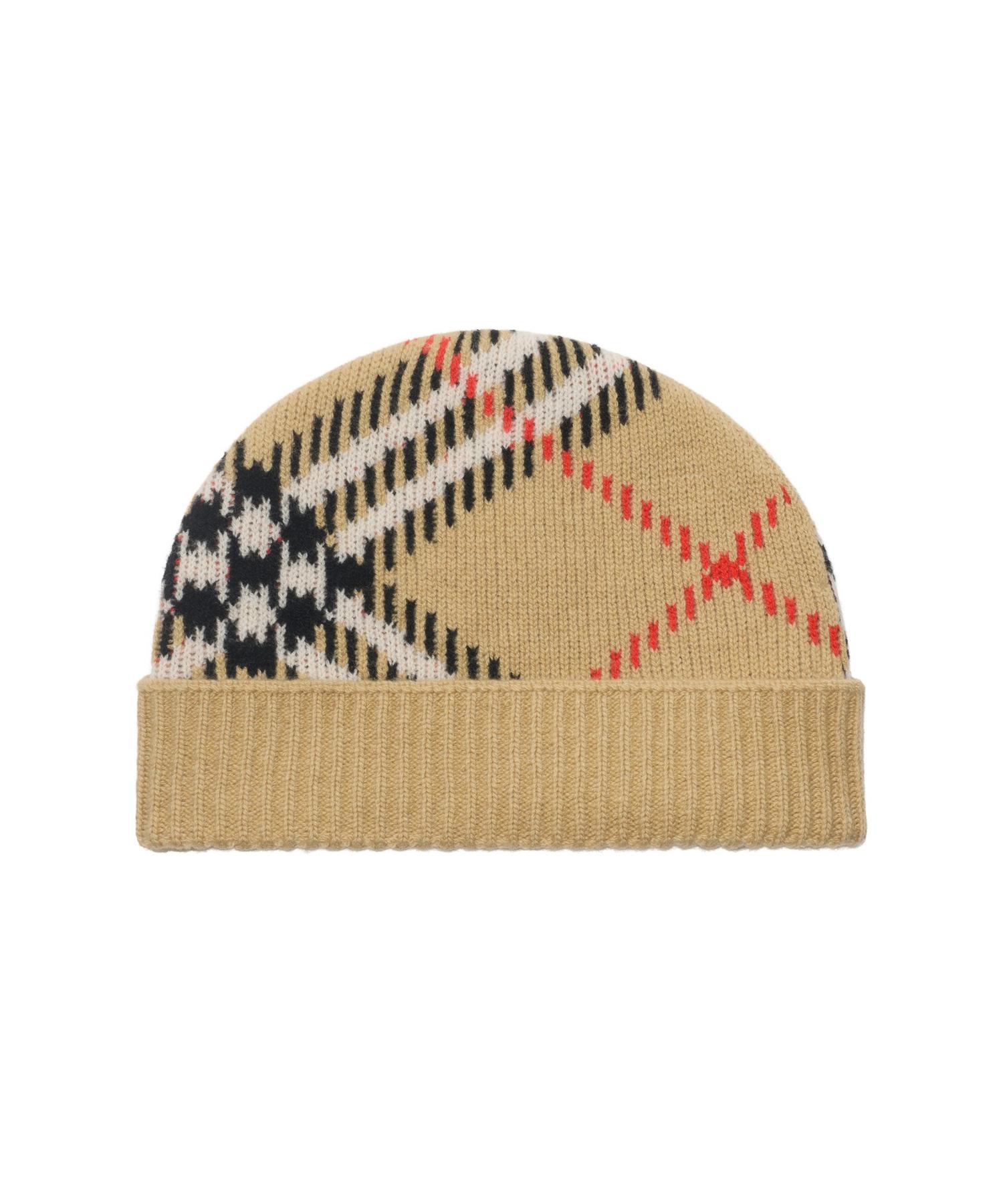 Burberry バイカラー ビーニー チェック カシミアブレンド ビーニー(O10728572)｜HANKYU MEN'S