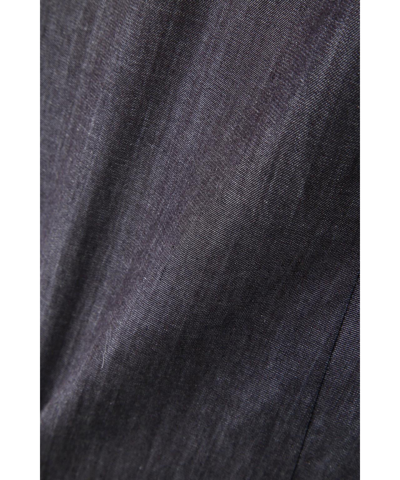 美品＊アドーア コットンシャンブレーブラウス38 Vネック 半袖 日本製 サージ SERGE de bleu x ADORE コットンシャンブレーブラウス