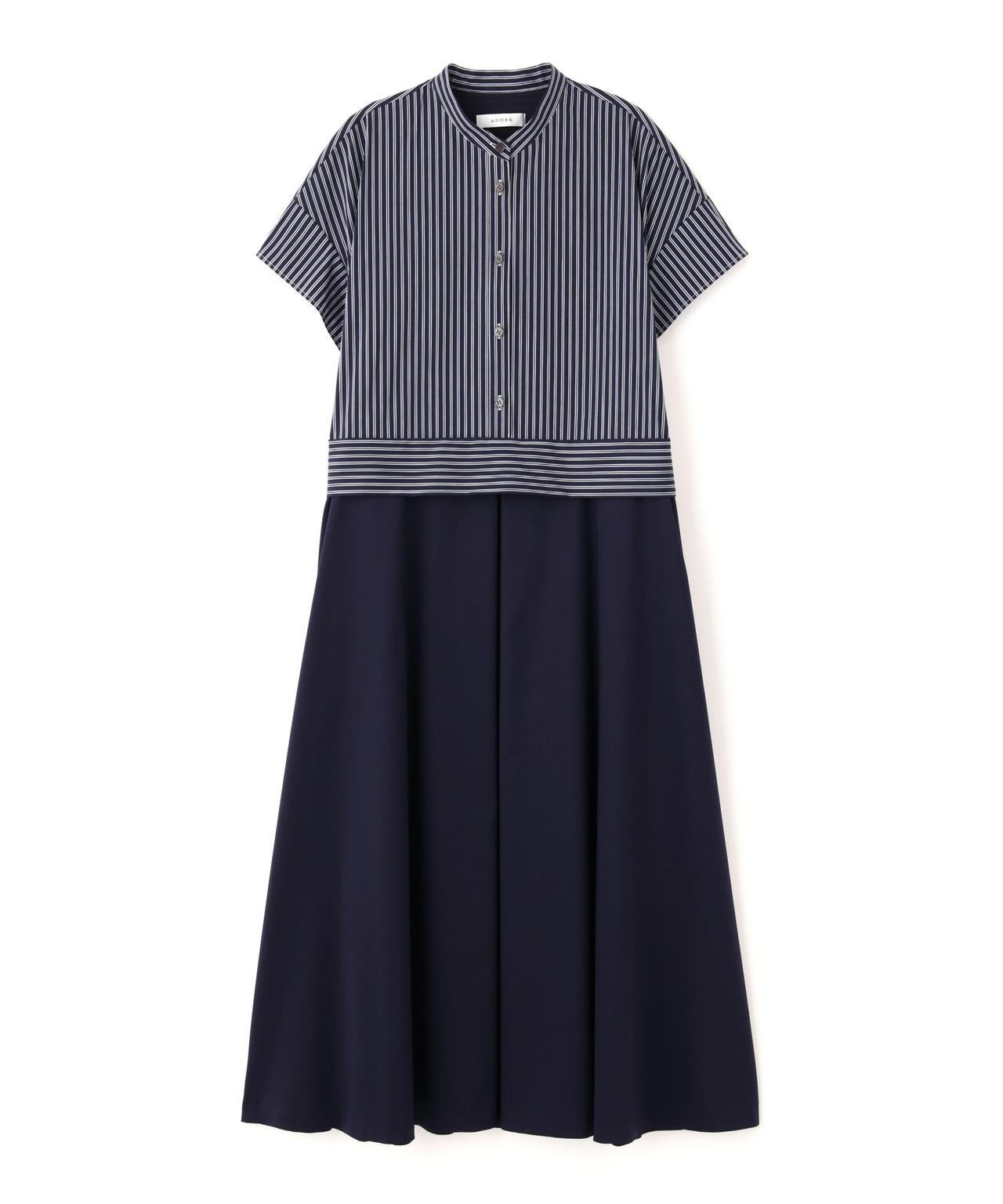 ADORE ◆クリアツイルワンピース ネイビー 38 ADORE ◆クリアツイルワンピース ネイビー 38